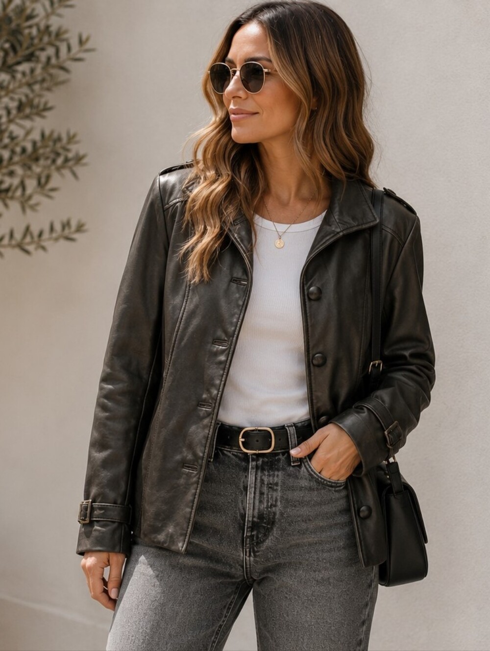 Danier Women's Leather Button-Front Jacket w/Removable Quilted Lining, Size XS